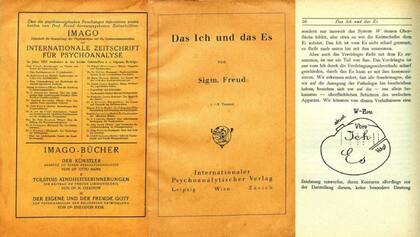 "Das Ich und das Es" fue publicado en 1923 por la Prensa Psicoanalítica Internacional, con un famoso dibujo "cuyos contornos solo sirven como una presentación, no como una interpretación precisa", aclaró