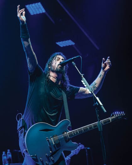 Dave Grohl en una de las visitas al país con Foo Fighters, en el estadio de Vélez, en 2012