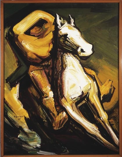 DAVID ALFARO SIQUEIROS. Zapata, estudio para el mural del castillo de Chapultepec, 1966