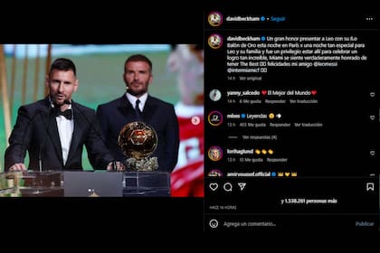 David Beckham le dedicó un sentido mensaje a Lionel Messi (Captura Instagram @davidbeckham)