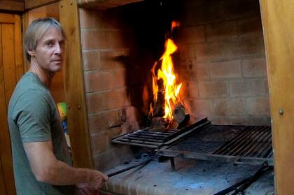 David, en uno de sus rituales favoritos.