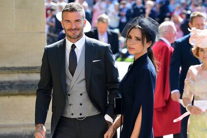 David y Victoria Beckham. El exfutbolista y la exintegrante de las Spice Girls estuvieron entre los famosos invitados a la boda real entre Meghan Markle y el príncipe Harry