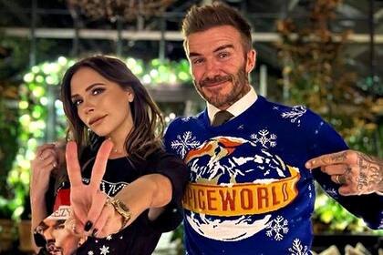 David y Victoria Beckham, festejando la última Navidad