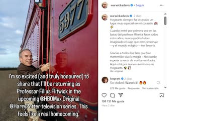 Davis anunció la feliz noticia a través de su cuenta de Instagram (Foto: Instagram/@warwickadavis)