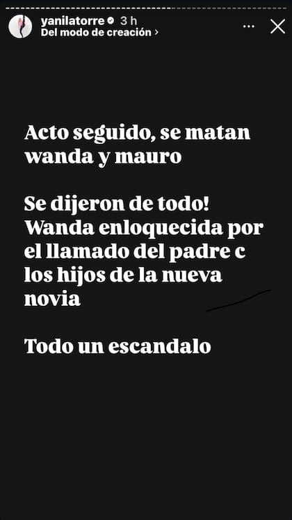 De acuerdo con Yanina Latorre, Mauro y Wanda discutieron por teléfono