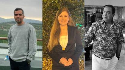 De izquierda a derecha: Arvin Mohammadi, Mehrangiz Imenpoir y Masoud Behbahani (profesor iraní-estadounidense). Estas tres personas se encuentran entre los fallecidos cuya identidad pudo confirmar la BBC.