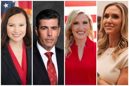 De izquierda a derecha: Ashley Moody, José Oliva, Laurel Lee y Lara Trump