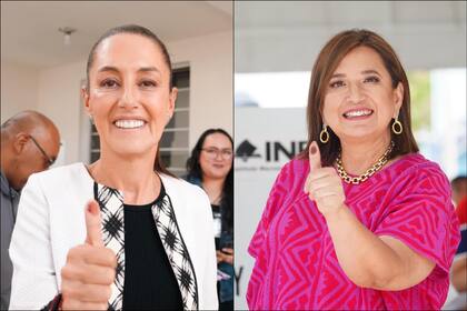 De izquierda a derecha, Claudia Sheinbaum y Xóchitl Gálvez, candidatas a la presidencia de México