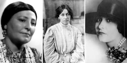 De izquierda a derecha: Pierina Dealessi, Lola Mora y Victoria Ocampo.