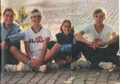 De la Peña con Mercedes Paz, Gaby Sabatini y Christian Miniussi: fue en un Sudamericano de Chile