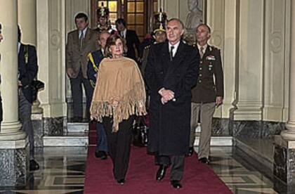 De la Rúa y su esposa, Inés Pertiné