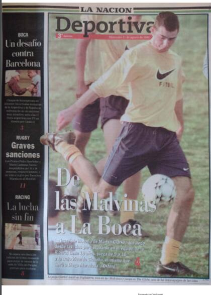 "De las Malvinas a La Boca": la tapa del deportivo de LA NACION sobre la llegada de Martyn