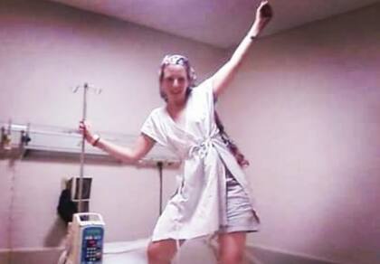 De muy buen humor tras una de las quimios.