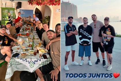 De Paul, con amigos y familiares en Doha