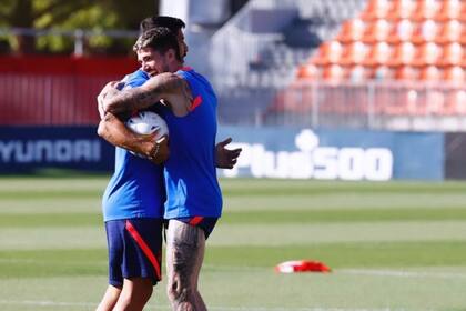 De Paul, en un entrenamiento de Atlético de Madrid