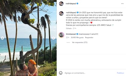 De Paul también compartió un resumen de su 2025 e incluyó a Tini