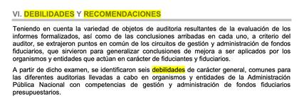 Debilidades identificadas en el informe de la Sigen