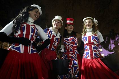 Defensores del Brexit celebran en Parliament Square