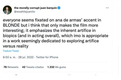 Defiende a Ana de Armas tras el adelanto de Blonde