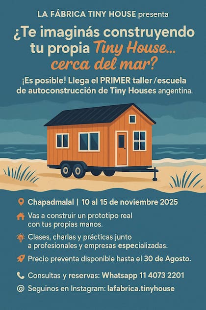 Del 10 al 15 de noviembre se llevará a cabo el taller Tiny Houses en Chapadmalal