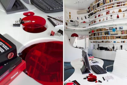 Del escritorio diseñado por Equipo IK, le decía el dueño al arquitecto: "Es un equivalente en mueble a lo que hiciste en la casa: algo flexible, liviano, para compartir con comodidad". 