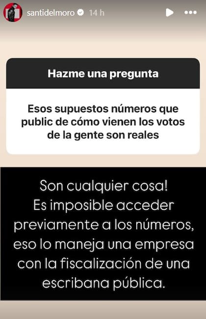 Del Moro respondió preguntas de sus seguidores