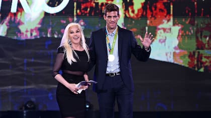 Del Potro con Susana Giménez en su programa de TV luego de ganar la medalla de plata en los Juegos Olímpicos Río 2016.