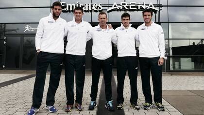 Del Potro, Delbonis, el capitán Orsanic, Pella y Mayer, el equipo argentino en Glasgow