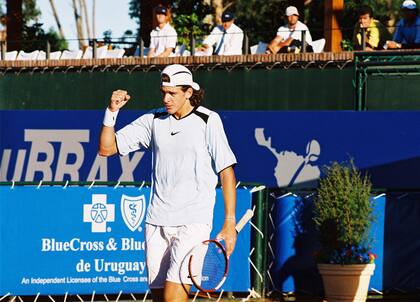 Del Potro, en noviembre de 2005, cuando ganó su primer título Challenger, en Montevideo, con 17 años y un mes