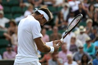 Wimbledon. Del Potro se enojó con el umpire y luego se golpeó con la raqueta