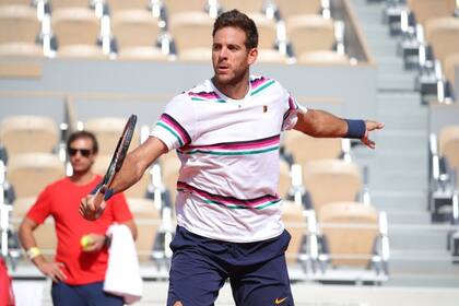 Del Potro y uno de los ensayos antes del debut ante el chileno Nicolás Jarry