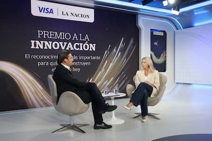 Del Rio y Renaudo, de Visa, al aire, en la entrevista que abrió la premiación