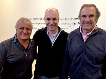 Del Sel, Larreta y Reutemann, durante un encuentro en 2019