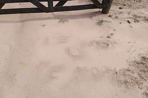 Delante de la entrada al campo, le dejaron escrito en la tierra: "O te vas o te moris"