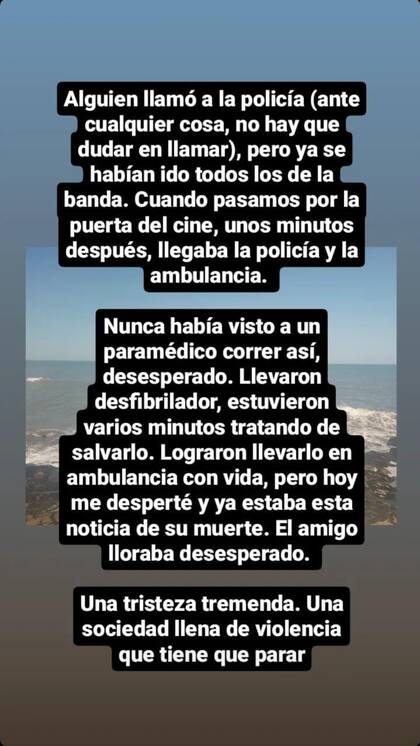 Delfina contó lo que atestiguó en su cuenta de Instagram