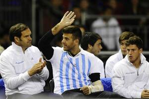 Del Potro alentó al equipo en un día de festejo para todos los gustos