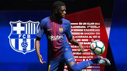 Dembelé hizo su presentación oficial en Barcelona