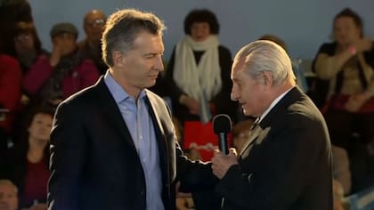 Demetrio Rubio en el acto que encabez Macri en mayo pasado, cuando se anunci el pago de los juicios adeudados a los jubilados