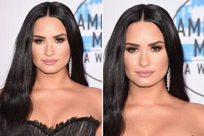 Demi Lovato otra de las famosas que prefirió llevar el pelo suelto y bien prolijo