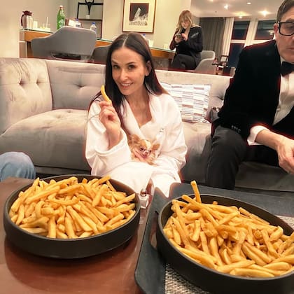 Demi Moore se retiró del Dolby Theatre para comer papas fritas