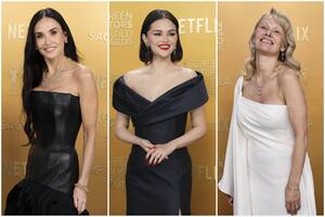 Demi Moore, Selena Gomez y Pamela Anderson anoche en los SAG