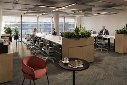 Dentro del complejo, se destacan 45.000 m² de oficinas corporativas