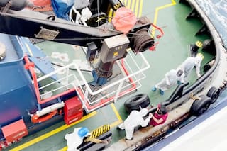 Dentro del crucero en el centro del brote de hantavirus