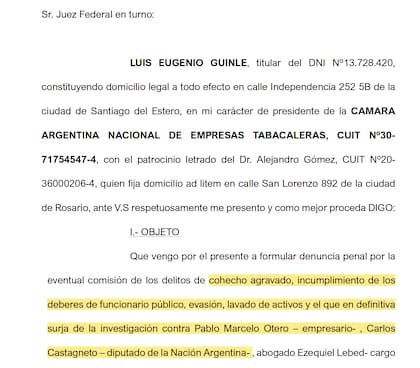 Denuncia contra Pablo Otero
