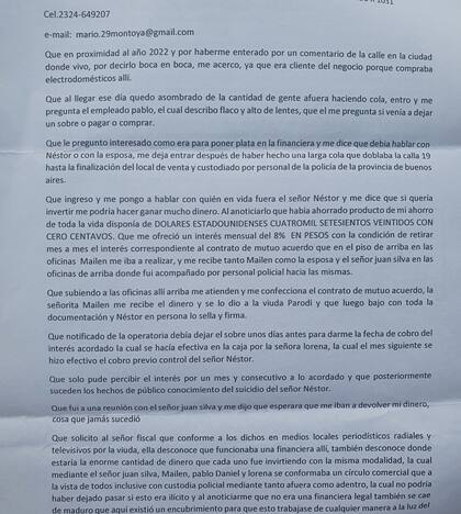 Denuncia de uno de los damnificados por la estafa en Mercedes