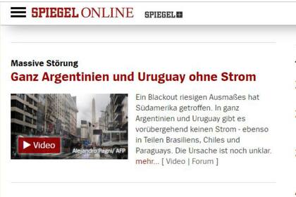 Der Spiegel llevó la noticia a sus lectores en Alemania