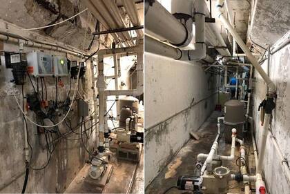 Las fotos que tomó en el sector subterráneo del edificio un contratista de piscinas, 36 horas antes del derrumbe