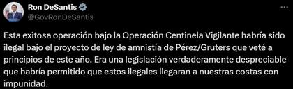 DeSantis celebra detención de 10 inmigrantes con la técnica de la OVS en Florida