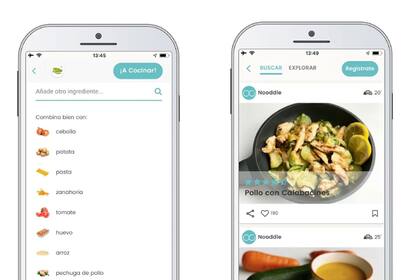Desarrollada en España, Nooddle es un recetario disponible en la Web y en los teléfonos móviles que se puede consultar en base a los ingredientes que están al alcance en el momento
