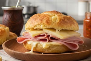 El sándwich de jamón y queso con pan de chipa que es furor por su sencillez